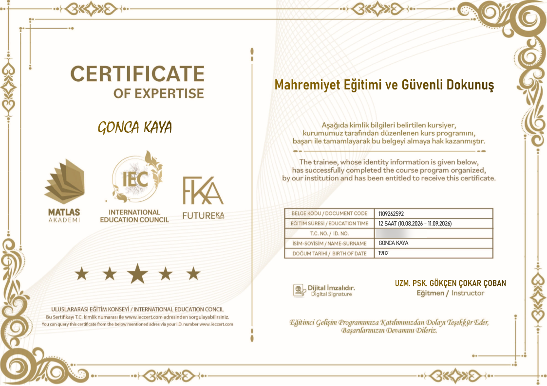 Mahremiyet Eğitimi ve Güvenli Dokunuş Sertifikası